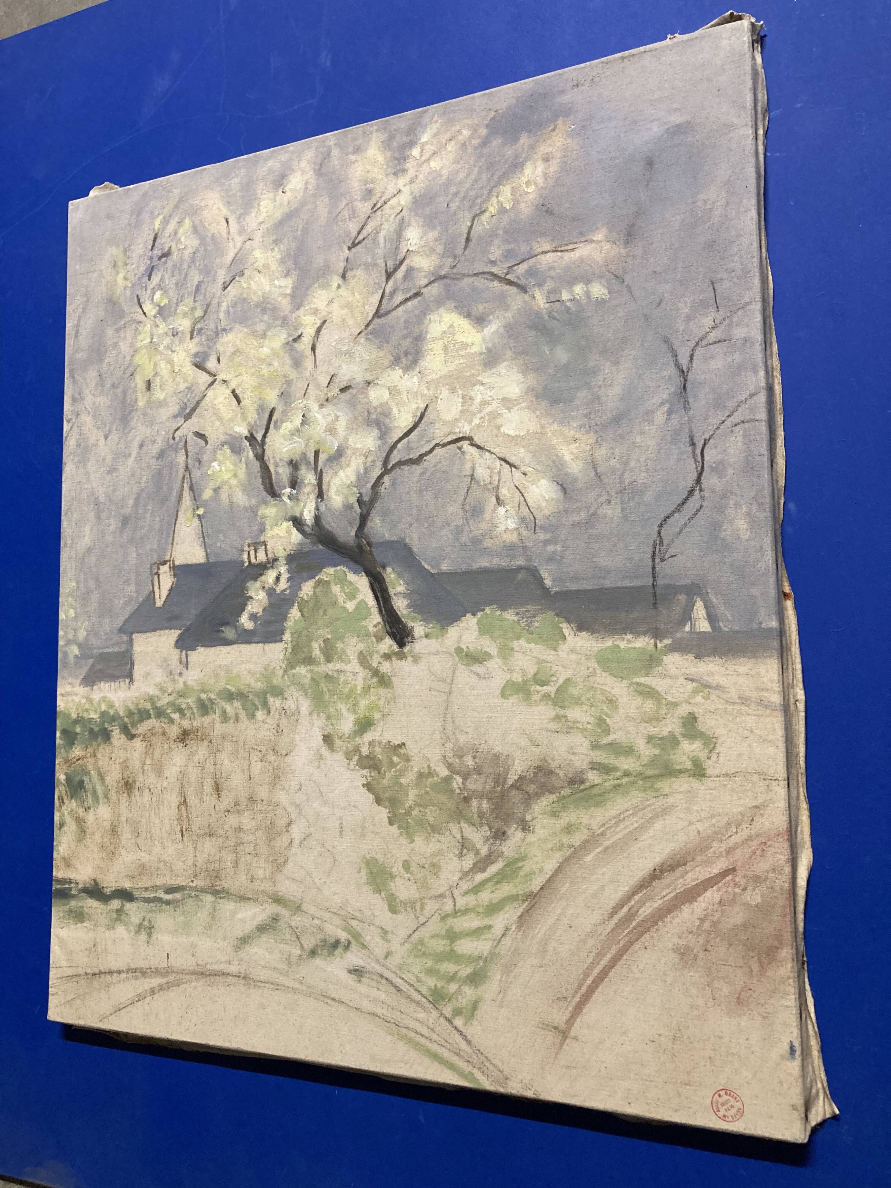 Marthe orant (1874-1957), spring, oil on canvas