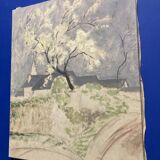 Marthe orant (1874-1957), spring, oil on canvas