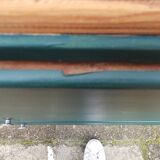 Commode vintage turquoise profond et bois