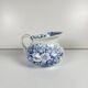 Chubby pitcher, old toilet jug KG Lunéville, blue flower pattern, late 19th to early 20th century.