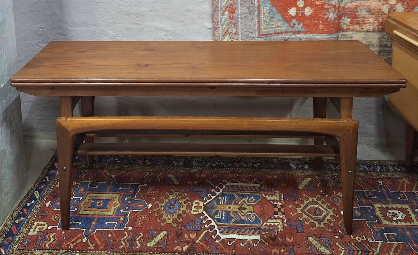 Metamorphic dining / coffee table in teak by Kai Kristiansen, Denmark 1960s