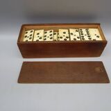 Antique domino game made of wood and bone