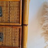 Rattan chest of drawers circa 1970, Dal Vera