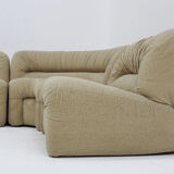 Canapé modulaire incurvé italien vintage des années 1970, ensemble de 5