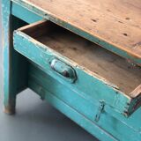 Furniture by trade / console in patinated green wood