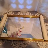 Art deco tray with rectangular mirror background