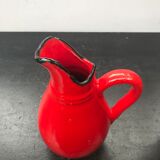 Old red ceramics pitcher vintage 70s