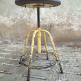 Industrial swivel stool side table