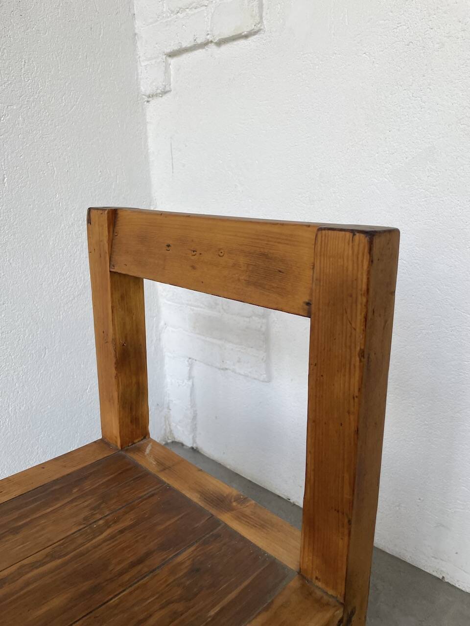Brutalist pine chair