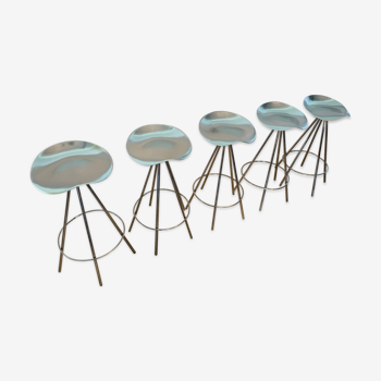 Set of 5 stools "Jamaica" by designer Pepe Cortes production Amat