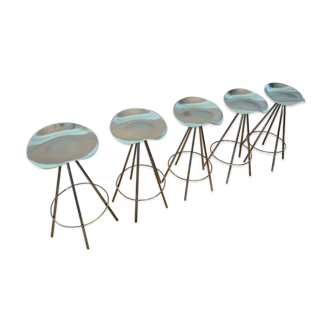 Set of 5 stools "Jamaica" by designer Pepe Cortes production Amat
