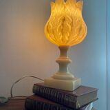 Large alabaster tulip lamp