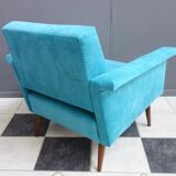 Blue velvet armchair 1960s