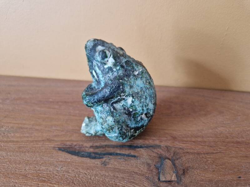 Joanna Hair (1955) Ceramic raku glazed toad or frog