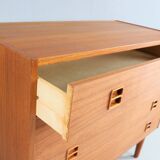 Danish teak low chest with four drawers, 1960s