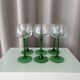 Set of 6 Vintage Luminarc France Green Stem Wine Glasses | French Glassware