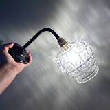 Vintage globe wall lamp in molded glass