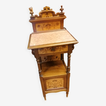 Art Nouveau marquetry bedside table