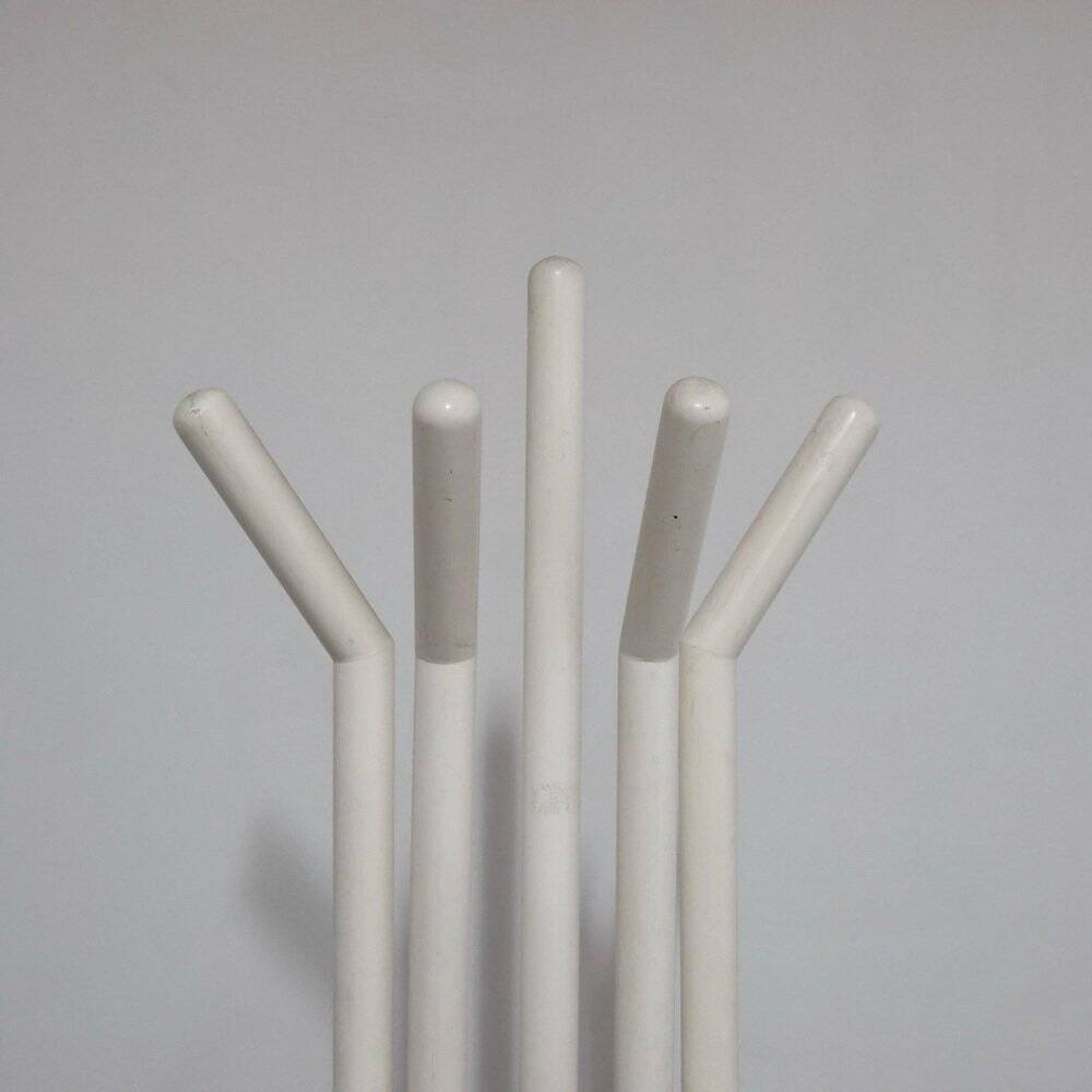 Vintage Postmodern Wood and Brass Coat Rack, 1980s