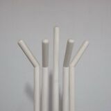 Vintage Postmodern Wood and Brass Coat Rack, 1980s