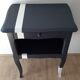 Navy blue and white bedside