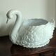 XL white ceramic swan planter - Vintage