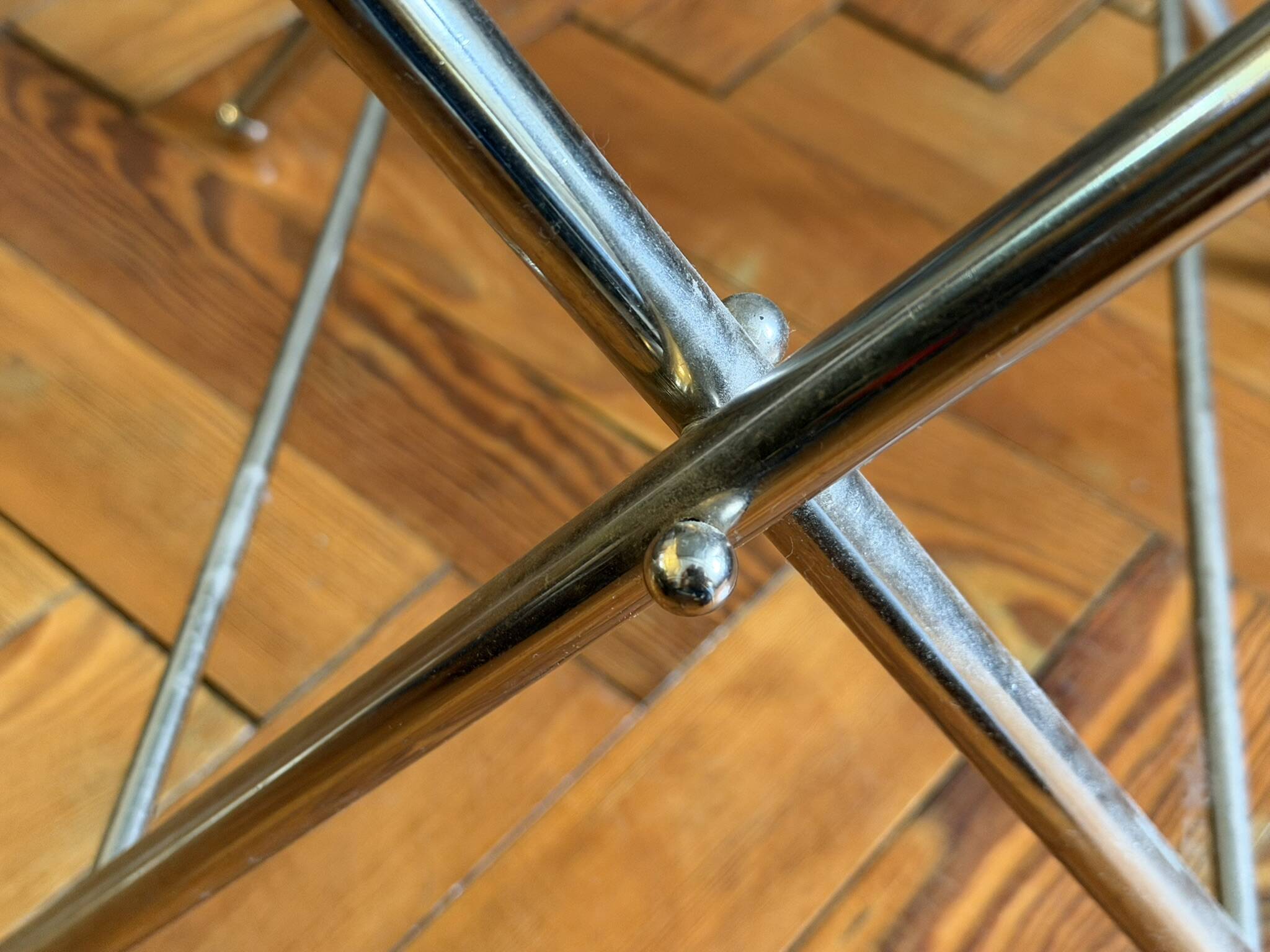 Nickel-plated metal dessert trolley