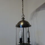Old chandelier, 3 lights in a glass cylinder