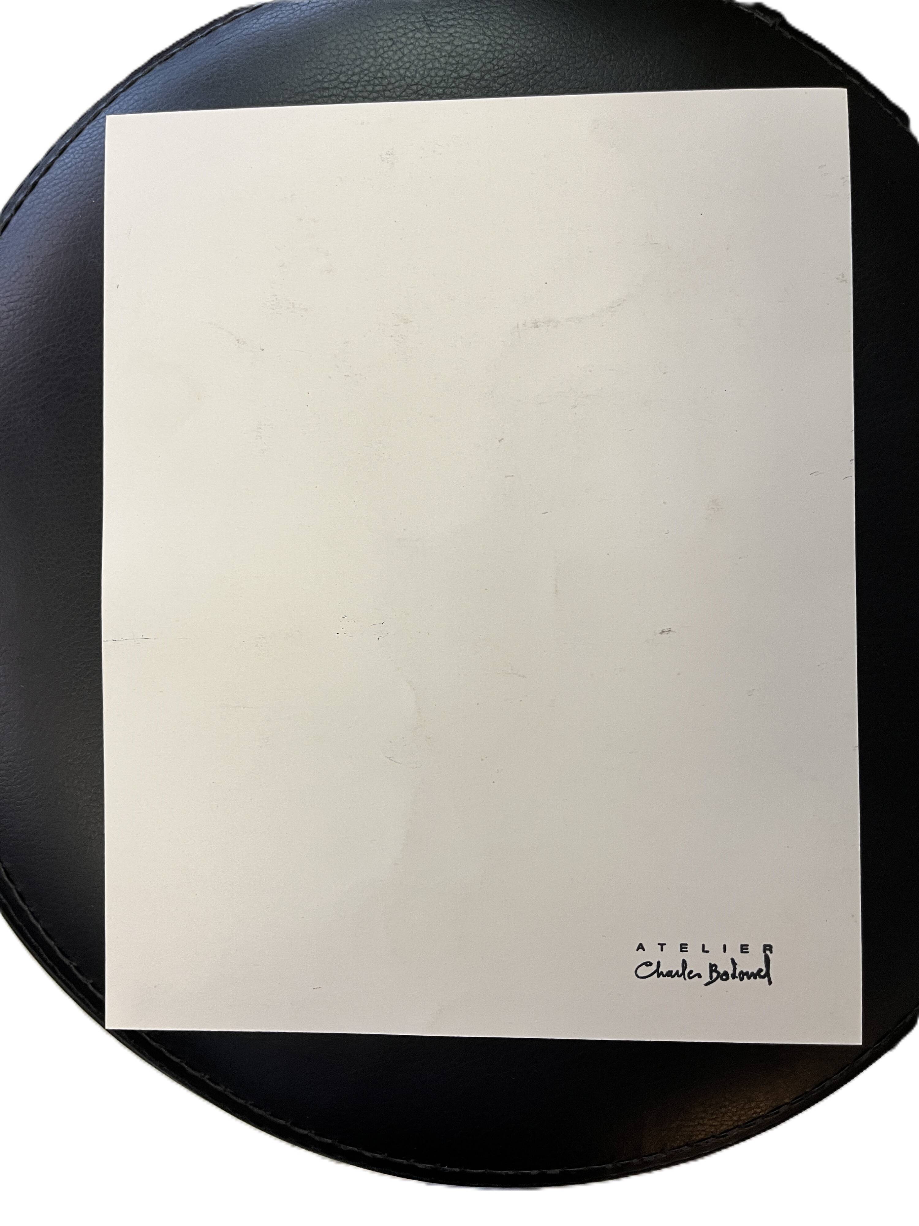 Badoisel charles, aquarelle coq bleu encadrement xxème