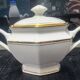 Vintage sugar bowl genuine Limoges porcelain white with gold L&F.