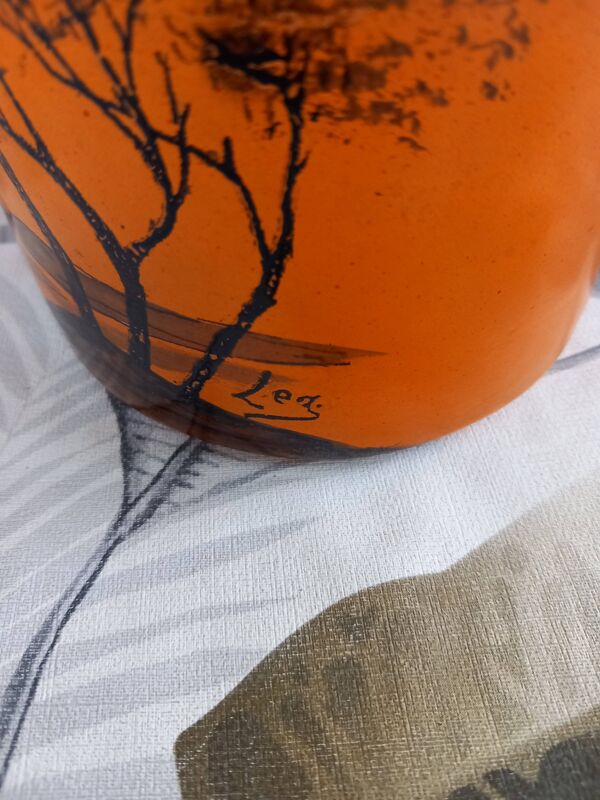 GARNITURE DE CHEMINEE EN PÄTE DE VERRE SIGNEE LEGRAS