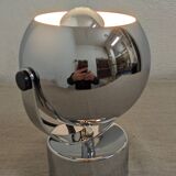 Eye ball lamp or wall light, chrome, space age, France circa 1970.