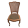 Chaise en bois, cannage et velours côtelé