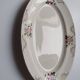 Oval plate Sarreguemines cream with pink gilding, antique.