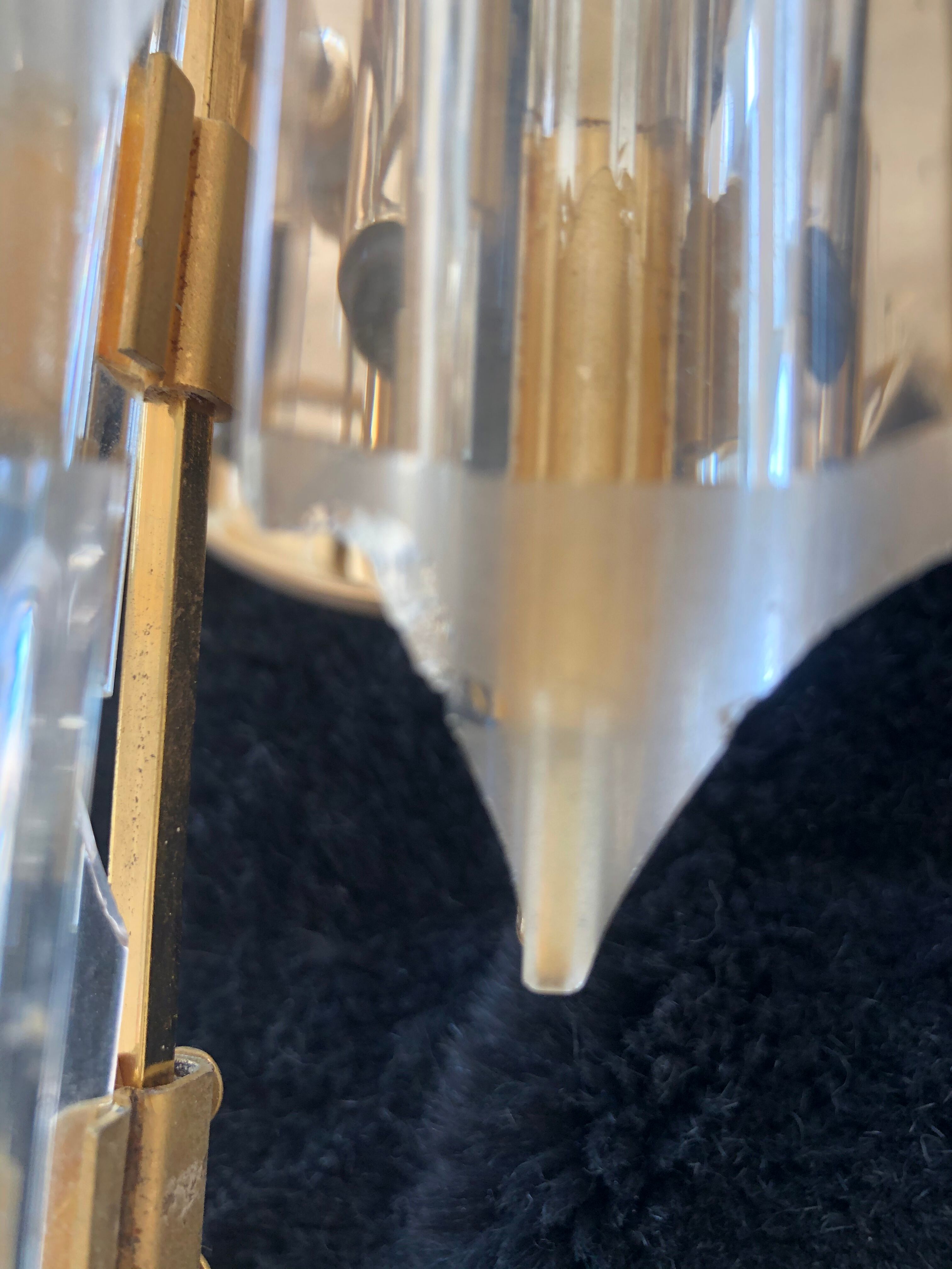 Pair of Venini sconces 1970 golden structure