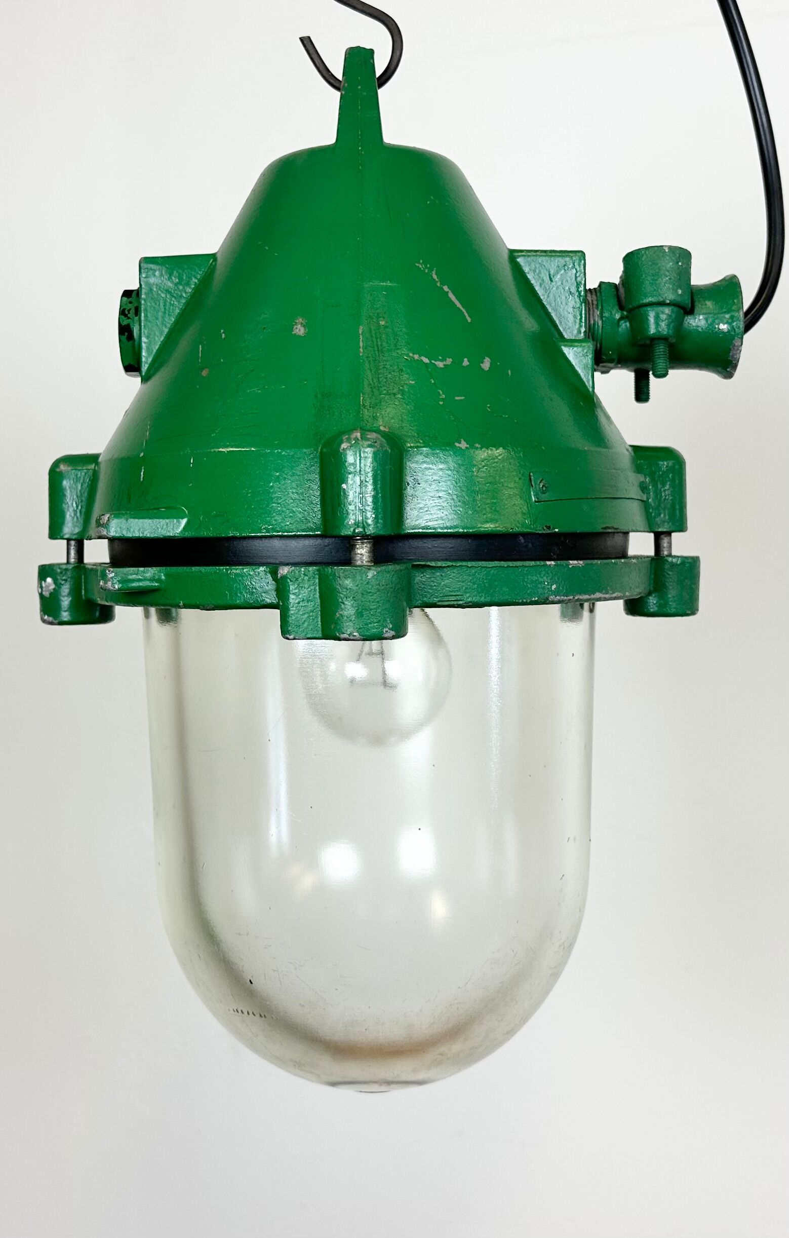 Green Industrial Cast Aluminium Explosion Proof Lamp, 1970s