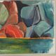Original Swedish abstract oil painting on canvas "Abstract Rocks"