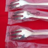 Christofle 6 silver metal forks model orly design lino sabattini