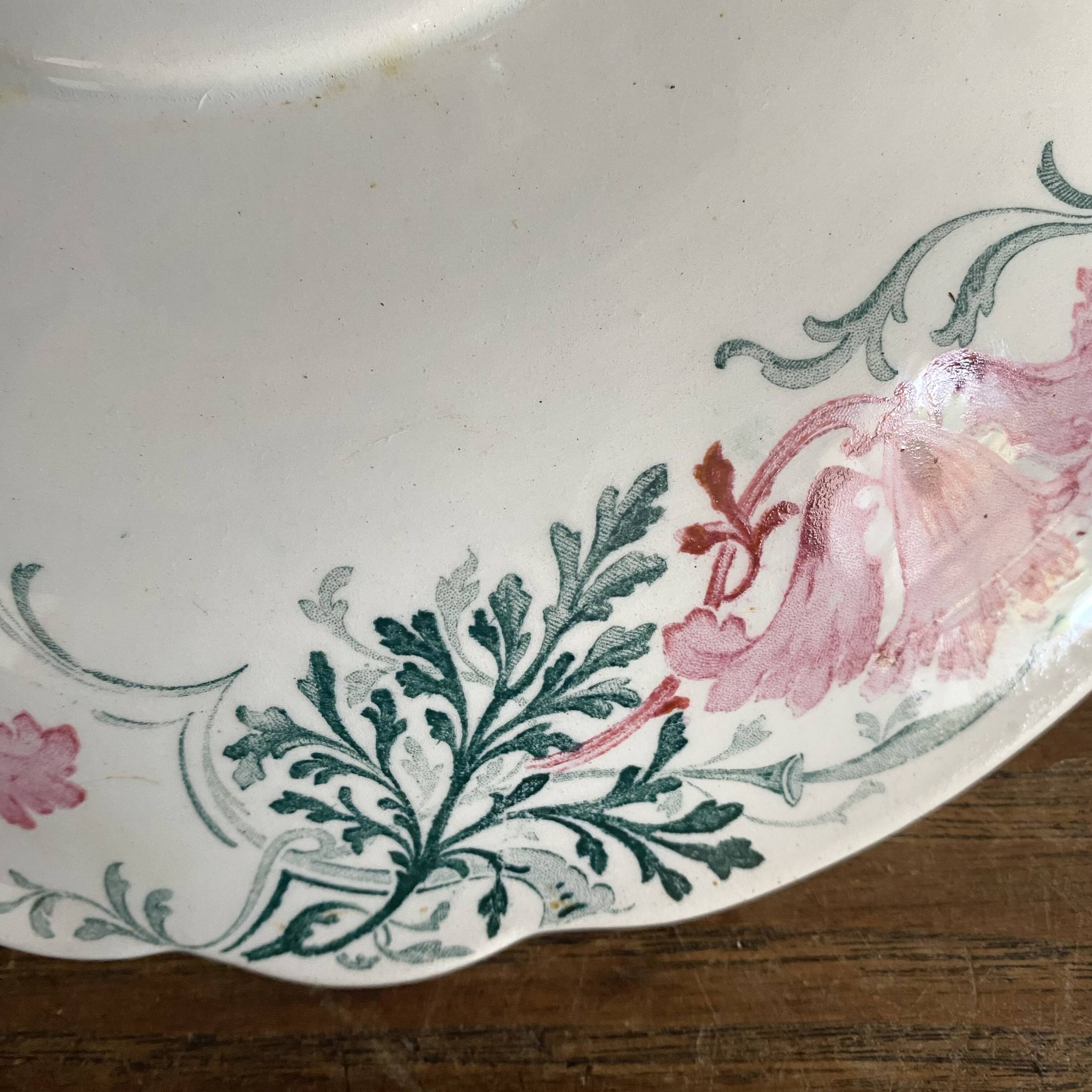 Antique Luneville ironstone fruit bowl, Roland model