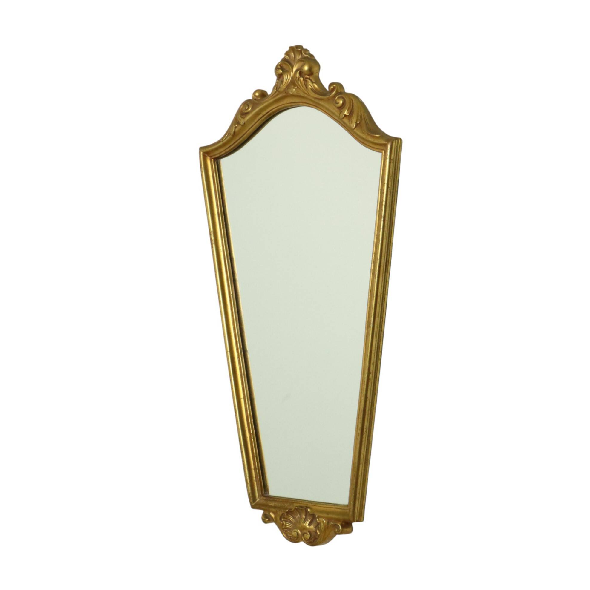 Classic Gold Leaf Mirror Crested Mirror Baroque Style 75cm