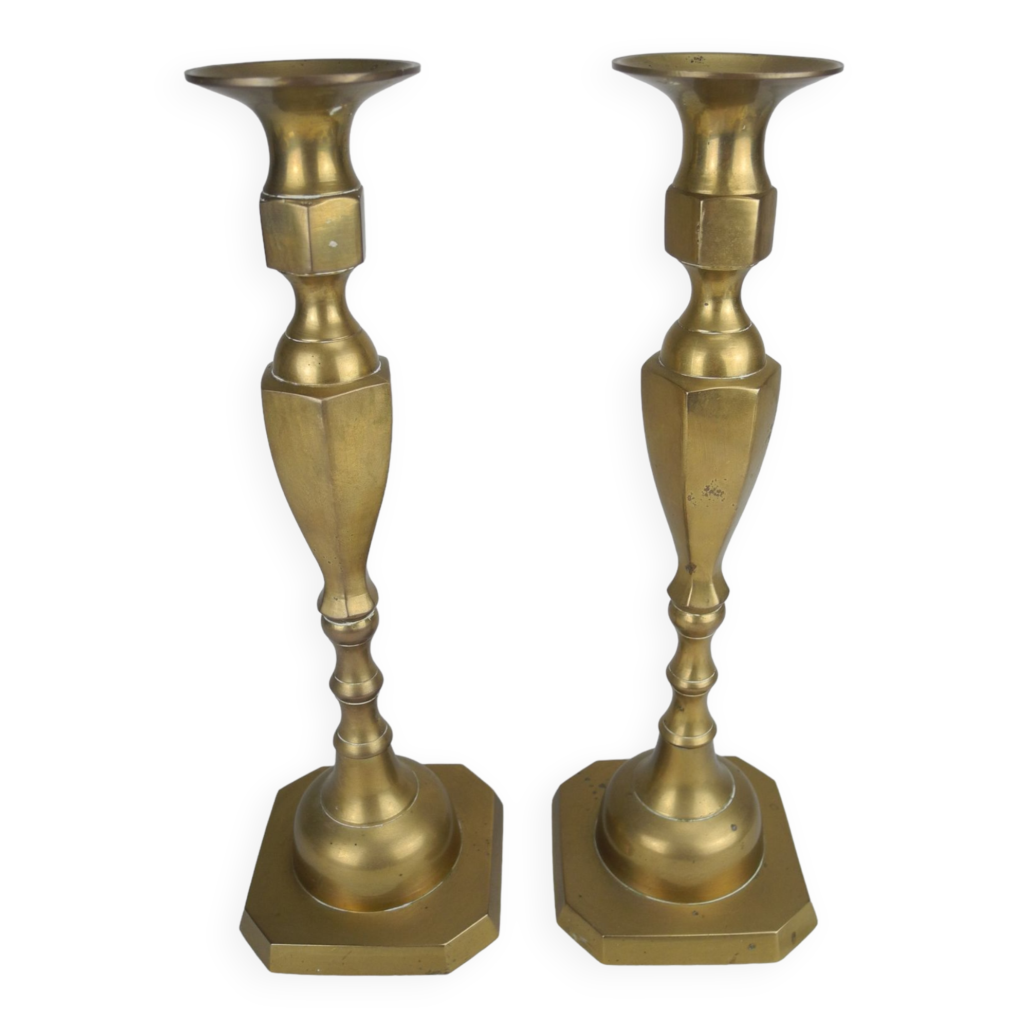 Pair candlesticks brass