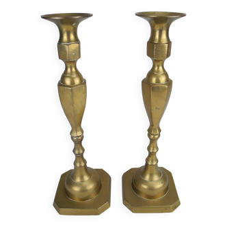 Pair candlesticks brass