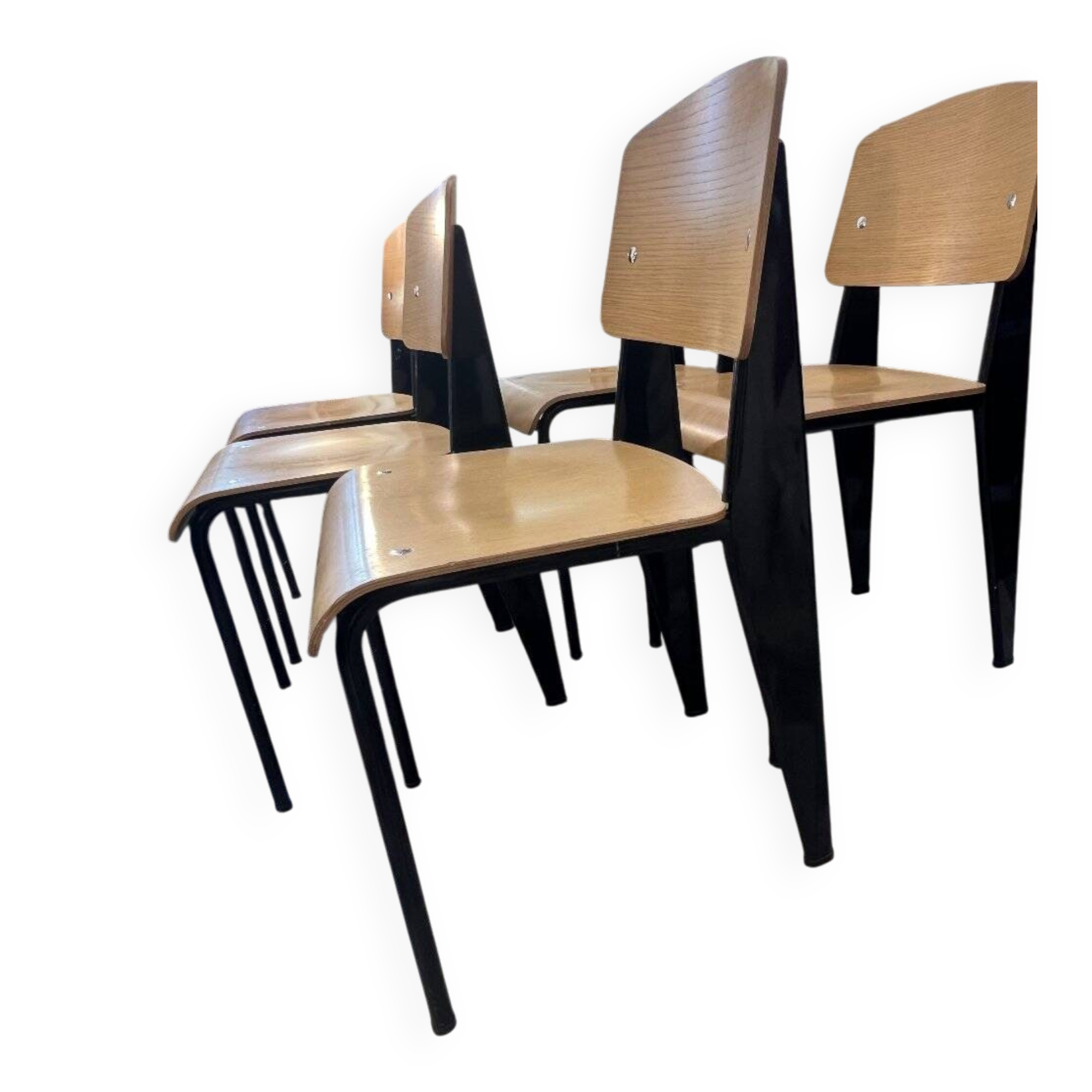 Set of 5 chairs model "Standard" by Jean Prouvé and produced by Vitra, from 2016, NO CHINA.