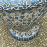 Large antique mosaic pot, 70cm high, from the 1960s