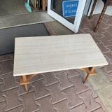 Marble and wood coffee table