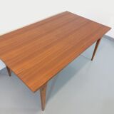 Vintage rustic scandinavian style dining table from 50s 60s in teak and oak