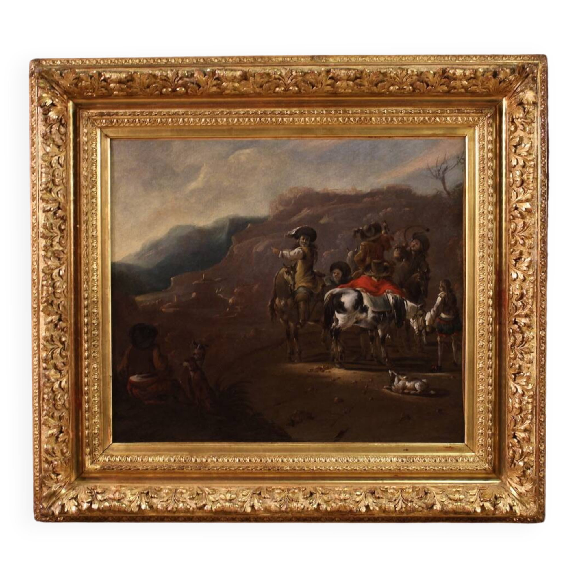 Flemish painting from the 17th century, hunting scene