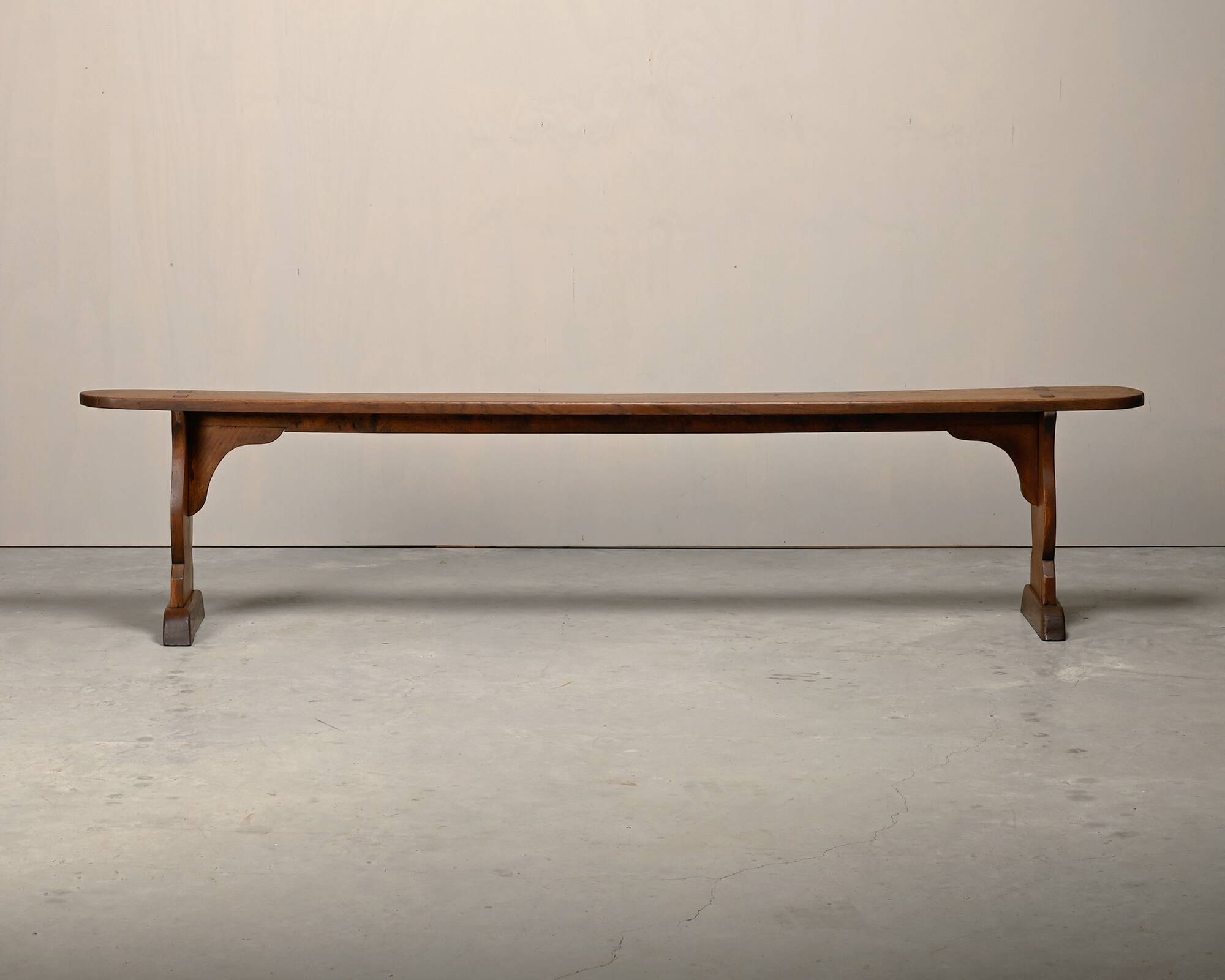 Antique, Primitive and Rustic Farm Benches in solid Oak, France 1920's