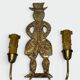 Paire d'Appliques Néoclassiques en Laiton à Décor de Personnages, Homme et
