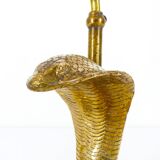 Lampe cobra en laiton doré massif Hollywood Regency 1970